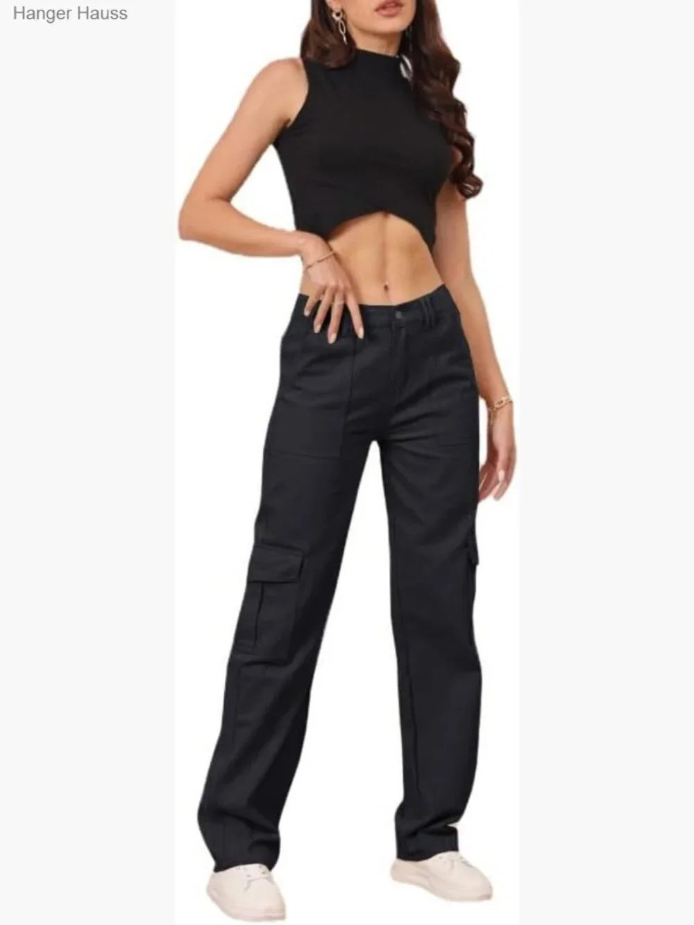 Cargo Pants High Waisted Y2K Streetwear 6 Pockets Pants Pants
